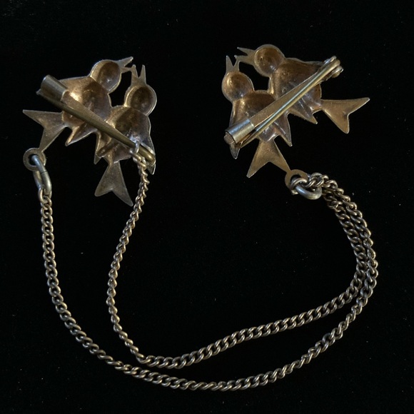 1960’s vintage sweater pin metal bluebirds - Picture 4 of 4